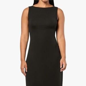 NWT WEWOREWHAT Black Boat Neck Midi Dress (Size: XS)